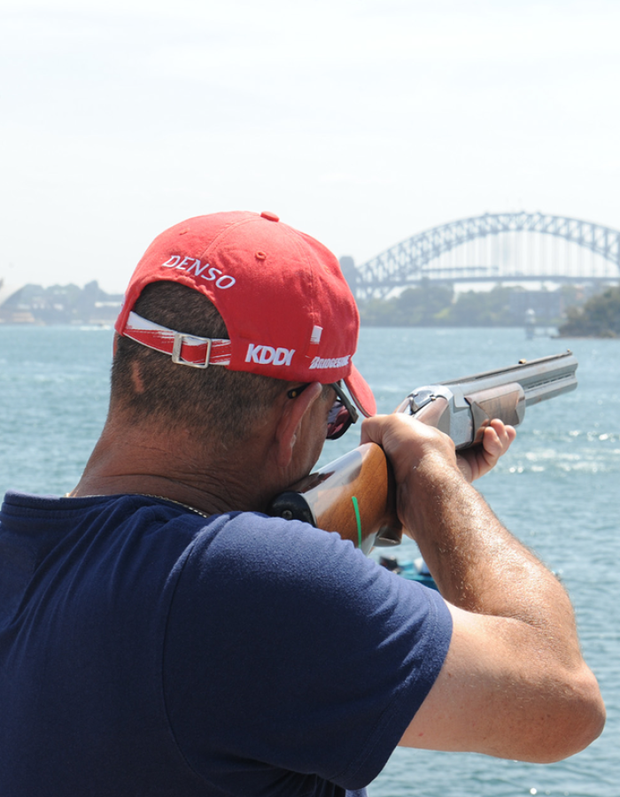 shooting with a gun at Sydney harbour
